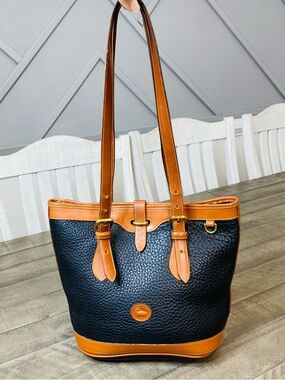 Dooney & Bourke All Weather Leather Black Pebbled Leather Double Handles Tote